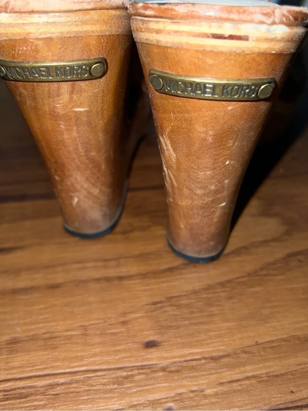 Vintage Y2K Michael Kors Wooden Sandal Wedges Size 6.5